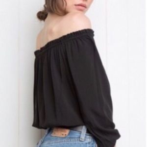 Brandy Melville black shoulder-less crop top